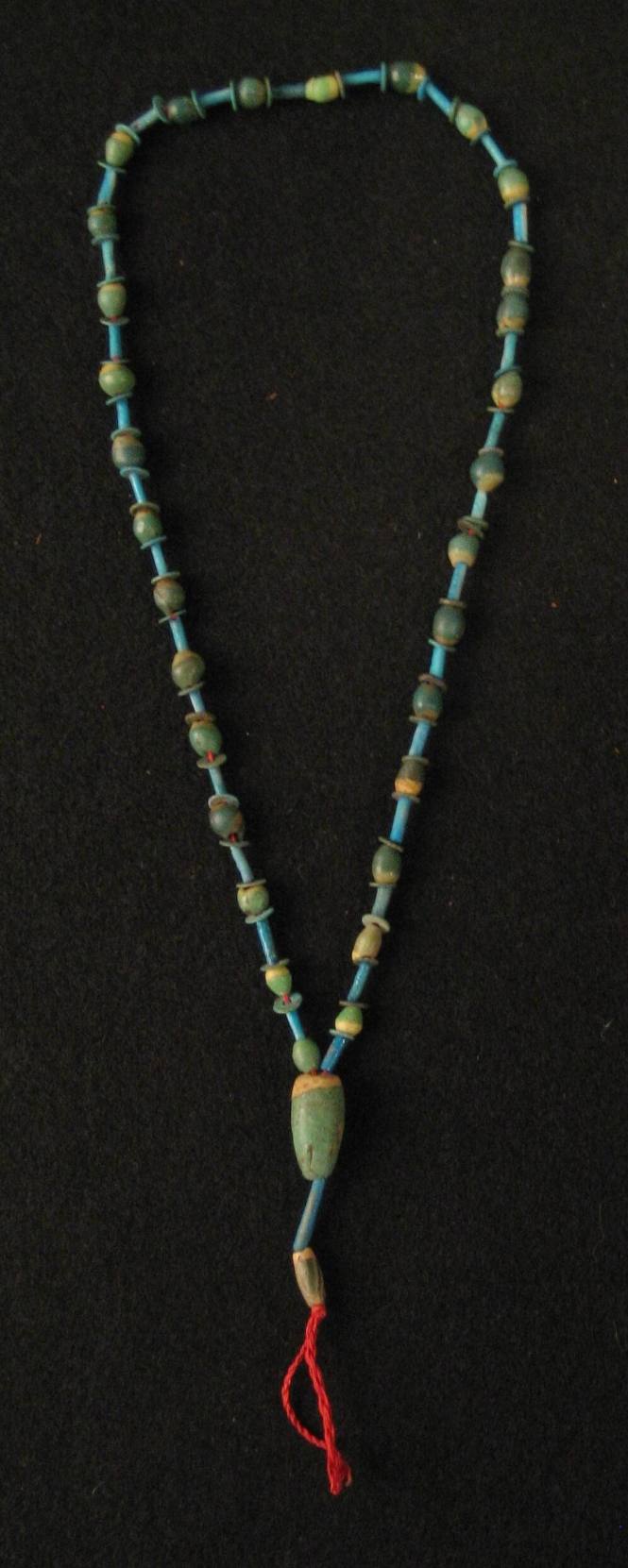Necklace of spherical, cylindrical and flat disc beads