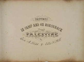 Tourbook Title Page: Sketches in Camp and on Horseback through Palestine