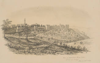 View of Jersalem, Zion Hill (from our camp), from the Sketches in Camp and on Horseback through Palestine tourbook