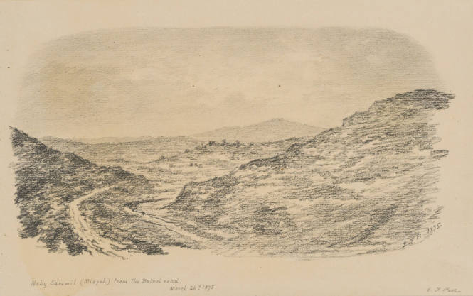Neby Summit (Mizpeh) from the Bethel Road, from the Sketches in Camp and on Horseback through Palestine tourbook