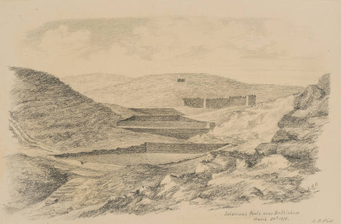 Solomons Pools near Bethlehem, from the Sketches in Camp and on Horseback through Palestine tourbook