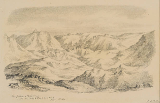 Judaean Wilderness on the Mar Saba and Dead Sea Road, from the Sketches in Camp and on Horseback through Palestine tourbook