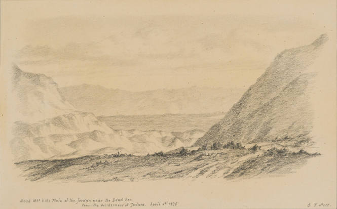 Moab Mountains and the Plain of the Jordan near the Dead Sea from the Wilderness of Judaea, from the Sketches in Camp and on Horseback through Palestine tourbook