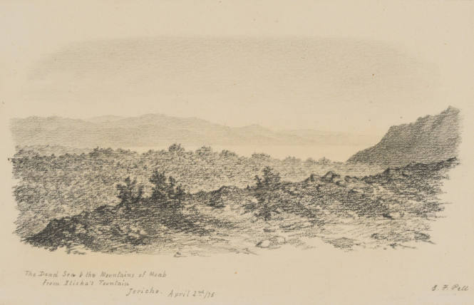 The Dead Sea and the Mountains of Moab, from Elisha's Fountain, Jericho, from the Sketches in Camp and on Horseback through Palestine tourbook