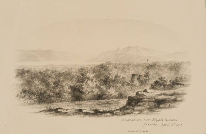 The Dead Sea from Elijah's Fountain, Jericho, from the Sketches in Camp and on Horseback through Palestine tourbook