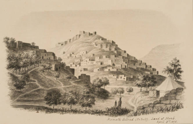 Ramoth Gilead (Es Salt) Land of Moab, from the Sketches in Camp and on Horseback through Palestine tourbook