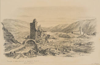 Temple and Old Church at Rabbath Ammon, from the Sketches in Camp and on Horseback through Palestine tourbook