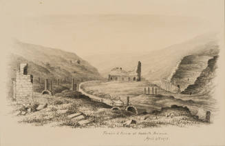 Theatre and Forum at Rabbath Ammon, from the Sketches in Camp and on Horseback through Palestine tourbook