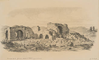 Ruined Bath Gerash, Land at Moab, from the Sketches in Camp and on Horseback through Palestine tourbook