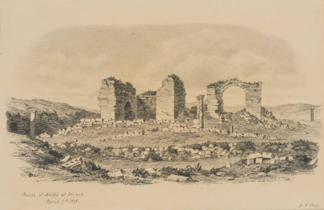 Ruins at Bath of Gerash, from the Sketches in Camp and on Horseback through Palestine tourbook