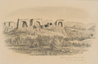 Bath & Colonade from our Camp, Gerash, from the Sketches in Camp and on Horseback through Palestine tourbook