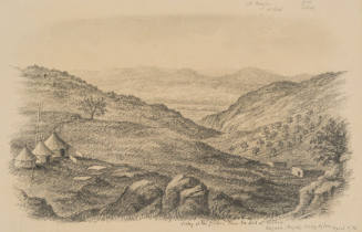 Valley of the Jordan from the Mountains of Gilead, Ragaba (Rajib) Wady Ajlun, from the Sketches in Camp and on Horseback through Palestine tourbook
