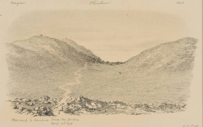 Approach to Schechem from the Jordan, from the Sketches in Camp and on Horseback through Palestine tourbook