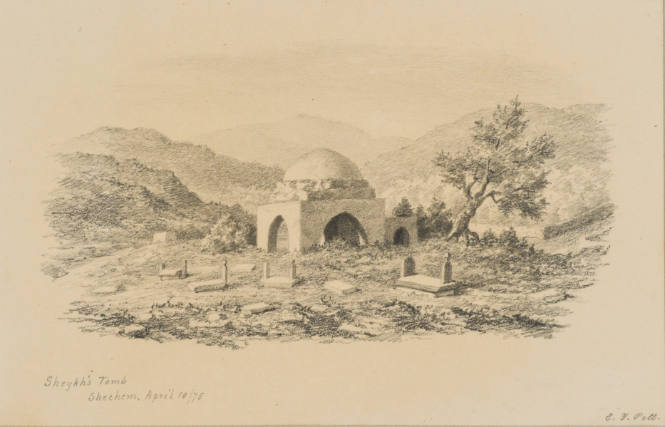 Sheykh's Tomb, Shechem, from the Sketches in Camp and on Horseback through Palestine tourbook