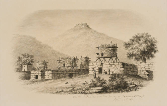 Castle of Banias, & Native Houses at Caesarea-Philippi, from the Sketches in Camp and on Horseback through Palestine tourbook