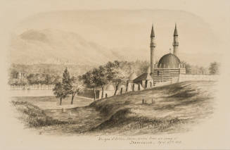 Mosque of Sultan Selim and View from our Camp at Damascus, from the Sketches in Camp and on Horseback through Palestine tourbook