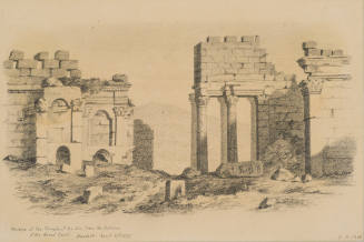 Portico of the Temple of the Sun from the Interior of the Great Court, Baalbek. from the Sketches in Camp and on Horseback through Palestine tourbook