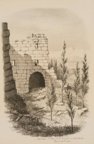 Portion of the Great Temple at Baalbek, from the Sketches in Camp and on Horseback through Palestine tourbook