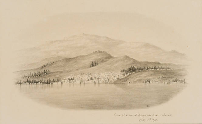 General View of Smyrna and its Suburbs, from the Sketches in Camp and on Horseback through Palestine tourbook