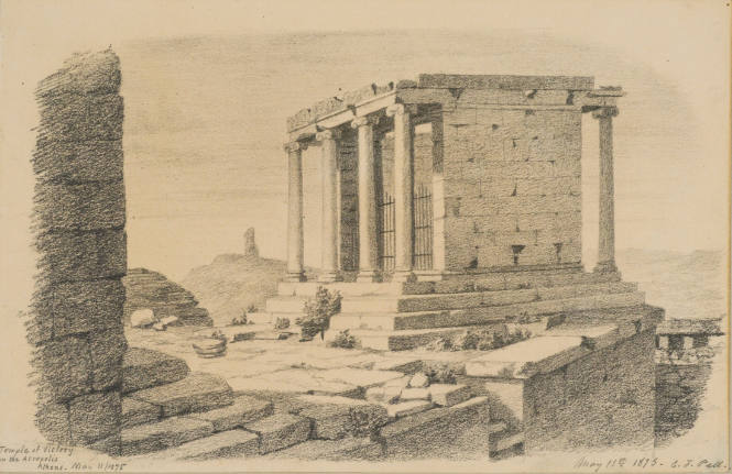 Temple of Victory on the Acropolis, Athens, from the Sketches in Camp and on Horseback through Palestine tourbook