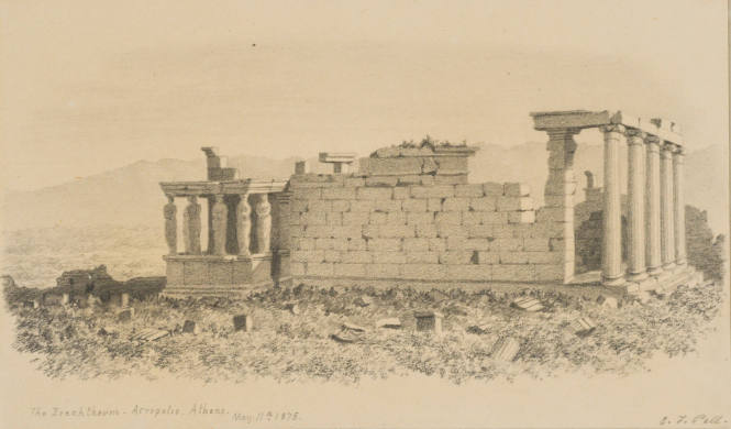The Erechtheum, Acropolis, Athens, from the Sketches in Camp and on Horseback through Palestine tourbook