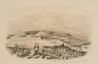 The Stadium, Olympieum and Hadrians Arch from the Acropolis, Athens, from the Sketches in Camp and on Horseback through Palestine tourbook