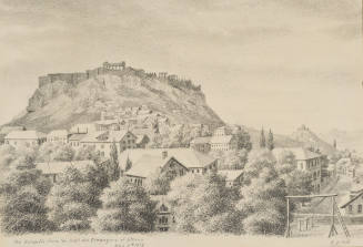 The Acropolis from the Hotel des Etrangers at Athens, from the Sketches in Camp and on Horseback through Palestine tourbook