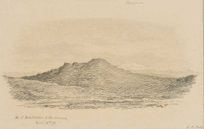 Mount of Beatitudes and Mount Hermon, from the Sketches in Camp and on Horseback through Palestine tourbook