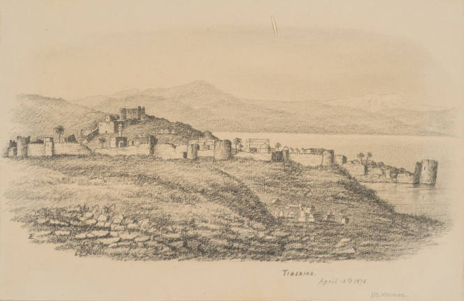 Tiberias, from the Sketches in Camp and on Horseback through Palestine tourbook