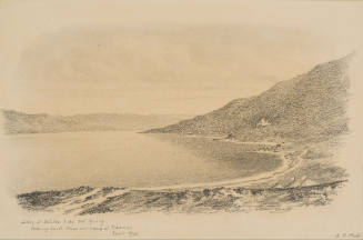 Lake of Galilee and the Hot Spring Looking South from our Camp at Tiberias, from the Sketches in Camp and on Horseback through Palestine tourbook