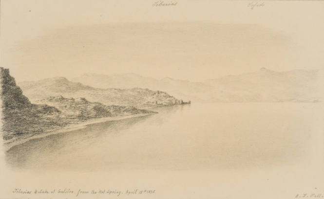 Tiberias and Lake of Galilee from the Hot Spring, from the Sketches in Camp and on Horseback through Palestine tourbook