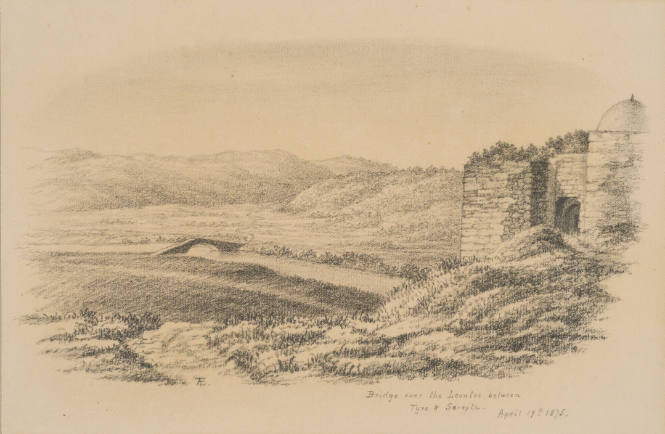 Bridge over the Leontes between Tyre and Sarepta, from the Sketches in Camp and on Horseback through Palestine tourbook