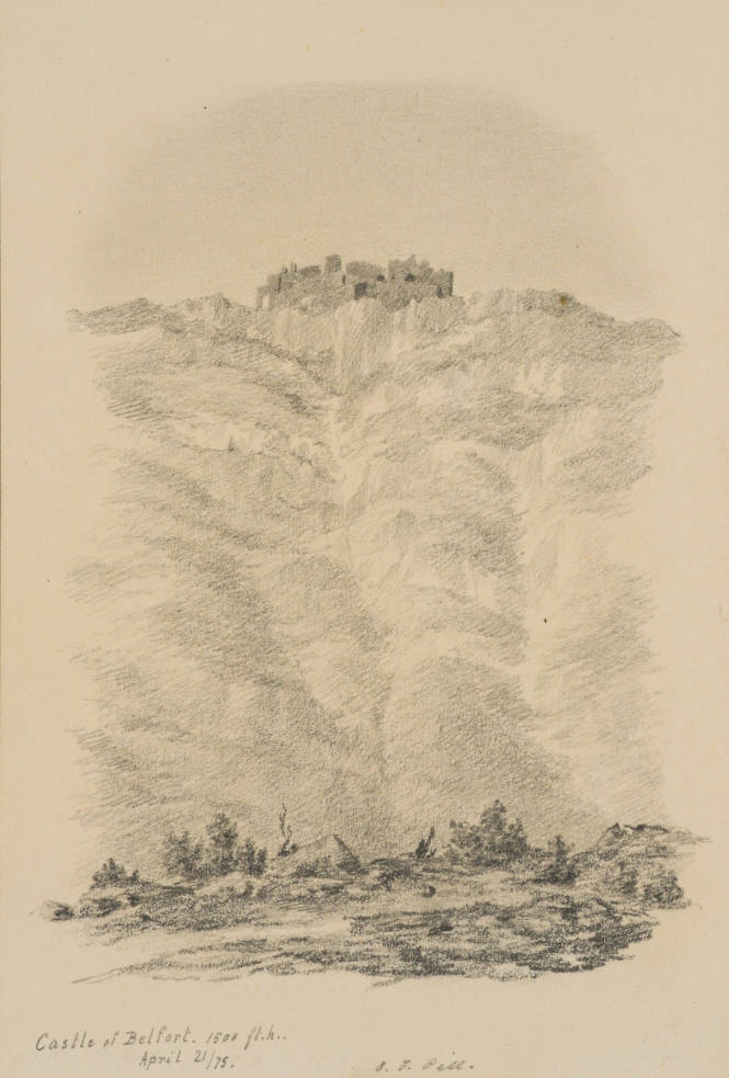 Castle near Belfort, from the Sketches in Camp and on Horseback through Palestine tourbook