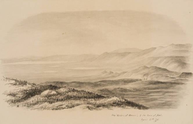The "Waters of Mermon" and the Town of Abel, from the Sketches in Camp and on Horseback through Palestine tourbook