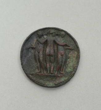 Circular medallion portraying the three graces in relief