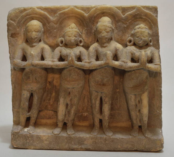 Stele (two male, two female figures with hands folded)