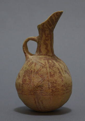 Gourd juglet painted with linear motifs