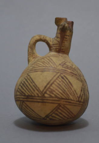 Gourd juglet with red linear decoration