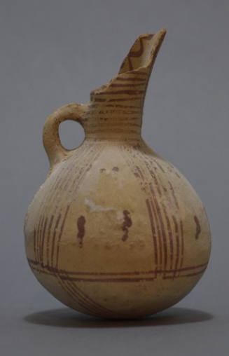 Gourd juglet with red linear deoration