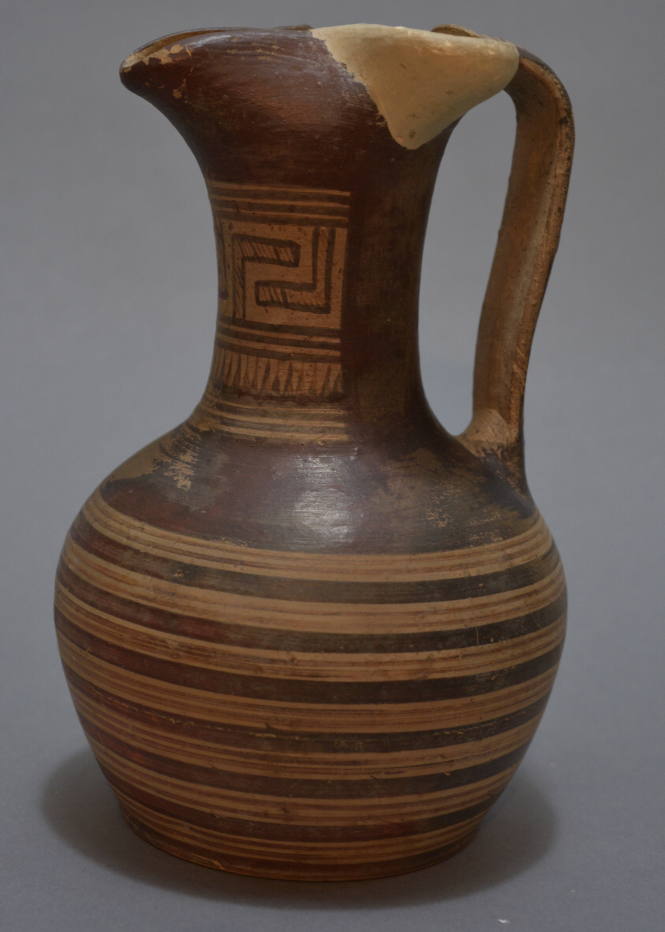 Oinochoe with trefoil lip; meander on neck