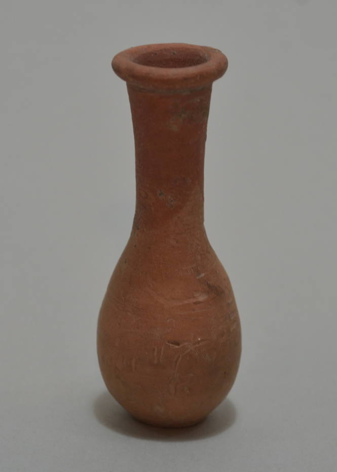 Undecorated unguentarium with narrow neck