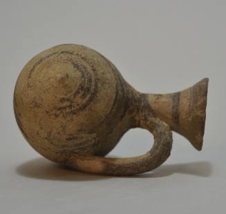 Cypriot small barrel jug, buffware with concentric decroation
