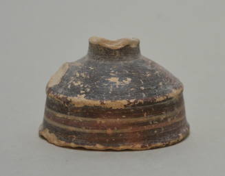Cypriot pottery jug, decorated with black, red and white bands