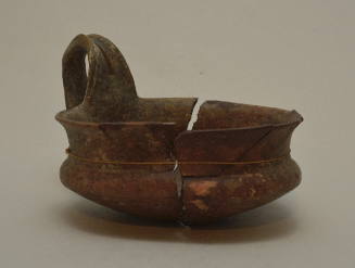Impasto ware kantharos with high handle