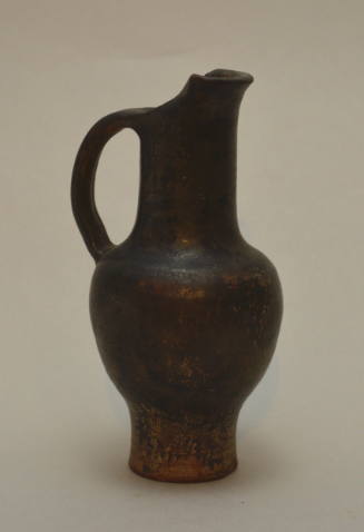 Faliscan black-glazed oinochoe with cut-away sput at back