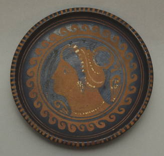 Red-figure dish with head of a woman(Apulian or Campanian)