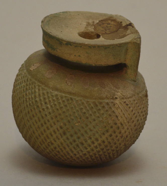 East Greek faience aryballos with cross-hatched ornament