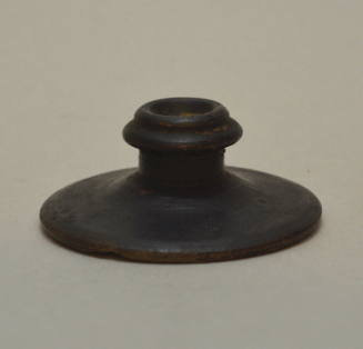 Lid for lekane, with pedestal foot and disk rim, incised with scrolling tendrils
