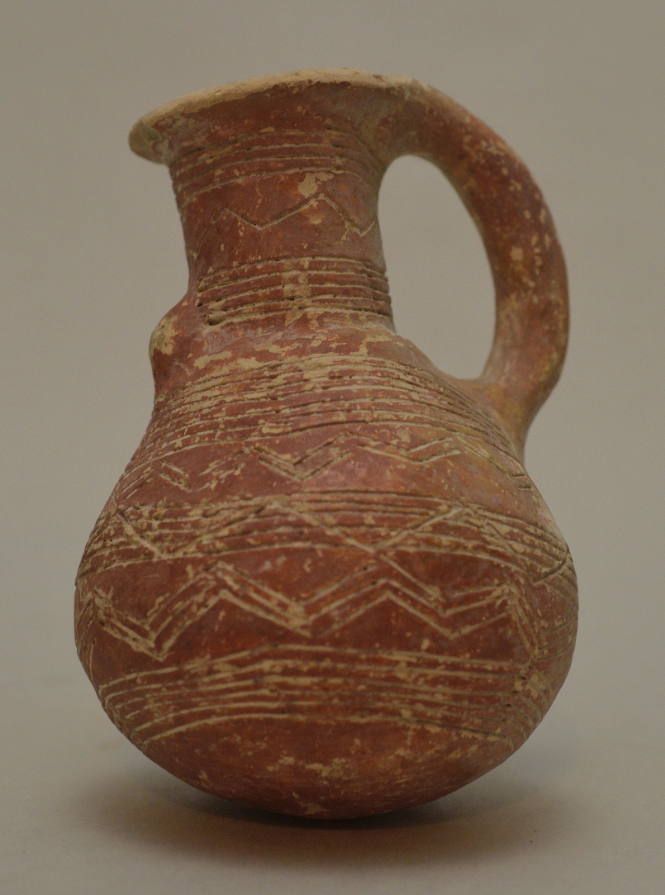 Redware Juglet with incised ornament