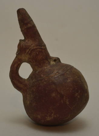 Cypriot red polished-ware juglet with raised zig-zag ornament
